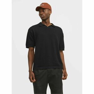 Jack&Jones Pólóing Linen 12252748 Fekete Regular Fit kép