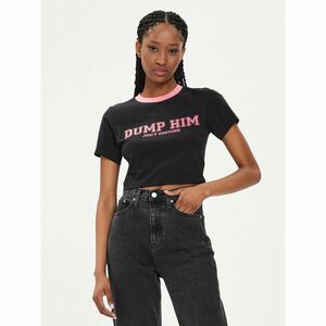 Juicy Couture Póló Dump Him JCWCT23314 Fekete Slim Fit kép