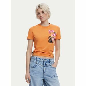 Desigual Póló Botanical 25SWTK48 Narancssárga Slim Fit kép