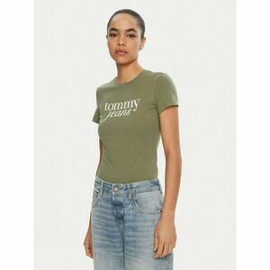 Tommy Jeans Póló Essential DW0DW19447 Zöld Slim Fit kép