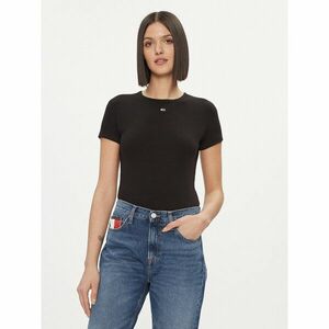 Tommy Jeans Póló Essential DW0DW17383 Fekete Slim Fit kép