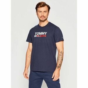 Tommy Jeans Póló Corp Logo DM0DM15379 Sötétkék Regular Fit kép