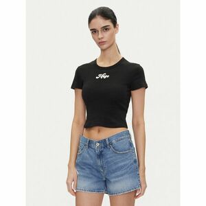 HUGO Póló Delanor_2 50539132 Fekete Cropped Fit kép