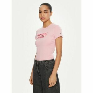 Tommy Jeans Póló Essential DW0DW19447 Rózsaszín Slim Fit kép