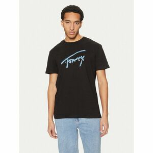 Tommy Jeans Póló Signature DM0DM21109 Fekete Regular Fit kép