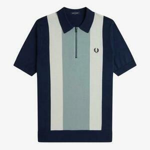 Pólók / Galléros Pólók Fred Perry VERTICAL STRIPE ZIP NECK SH kép