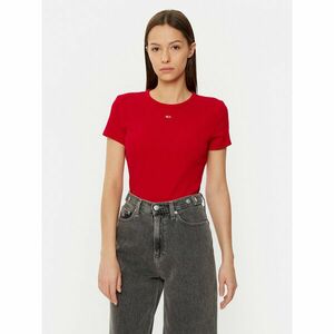 Tommy Jeans Póló Essential DW0DW17383 Piros Slim Fit kép