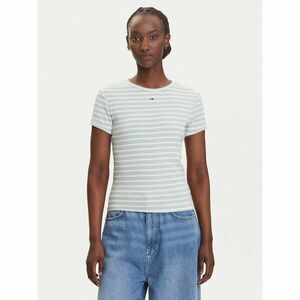 Tommy Jeans Póló Essential DW0DW17383 Zöld Slim Fit kép