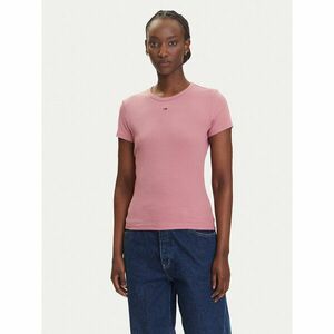 Tommy Jeans Póló Essential DW0DW17383 Rózsaszín Slim Fit kép