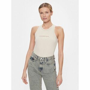 Calvin Klein Jeans Felső Hero Monologo Rib Tank J20J222975 Ekru Regular Fit kép