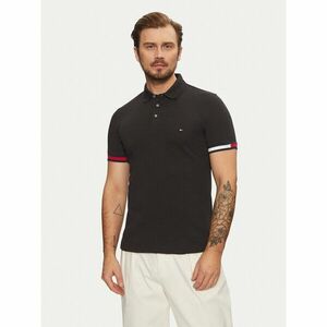 Tommy Hilfiger Pólóing Flag Cuff MW0MW37518 Fekete Slim Fit kép