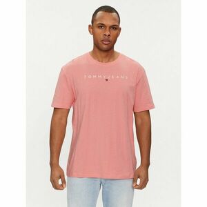 Tommy Jeans Póló Linear Logo DM0DM17993 Rózsaszín Regular Fit kép