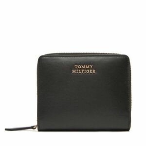 Kis női pénztárca Tommy Hilfiger Th Leather Slg Med Za Flap AW0AW17499 Fekete kép