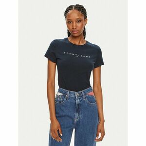 Tommy Jeans Póló Linear DW0DW18398 Sötétkék Slim Fit kép