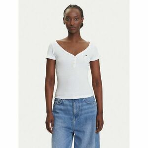 Tommy Jeans Póló Henley DW0DW20902 Fehér Slim Fit kép