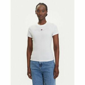 Tommy Jeans Póló Linear DW0DW21422 Ekru Slim Fit kép