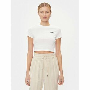 Tommy Jeans Póló Script DW0DW17366 Fehér Slim Fit kép