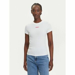 Tommy Jeans Póló Script Label DW0DW21402 Fehér Slim Fit kép