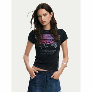 Desigual Póló 25SWTKX6 Szürke Slim Fit kép