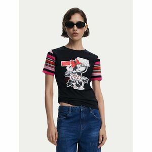 Desigual Póló Minnie 25SWTK39 Fekete Slim Fit kép