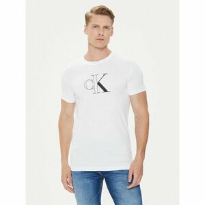 Calvin Klein Jeans Póló Outline Monologo J30J325678 Fehér Slim Fit kép