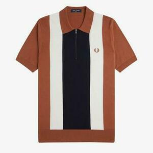 Pólók / Galléros Pólók Fred Perry VERTICAL STRIPE ZIP NECK SH kép