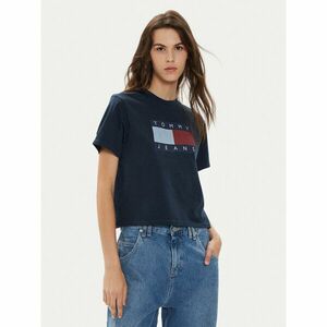 Tommy Jeans Póló Flag DW0DW18629 Sötétkék Boxy Fit kép