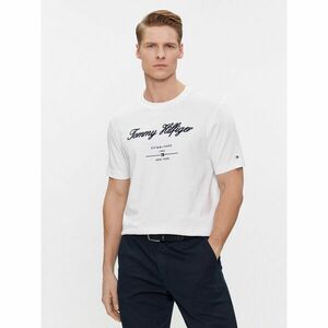 Tommy Hilfiger Póló Script Logo Tee MW0MW33691 Fehér Regular Fit kép