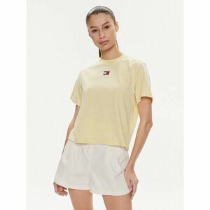 Tommy Jeans Póló Badge DW0DW17391 Sárga Boxy Fit kép