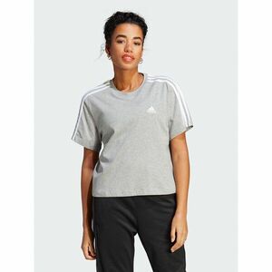 adidas Póló Essentials 3-Stripes Single Jersey Crop Top HR4916 Szürke Loose Fit kép
