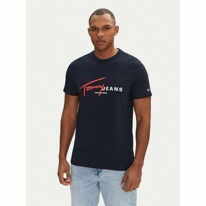 Tommy Jeans Póló Signature Dna DM0DM20817 Sötétkék Regular Fit kép
