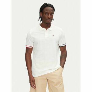 Tommy Jeans Pólóing Flag Cuff DM0DM21306 Ekru Slim Fit kép