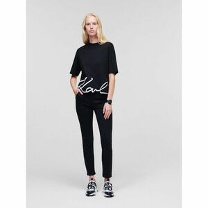 KARL LAGERFELD Póló Signature Hem 226W1703 Fekete Relaxed Fit kép