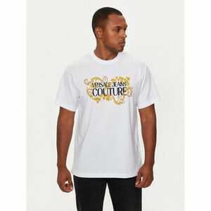 Versace Jeans Couture Póló 77GAHE05 CJ00E Fehér Regular Fit kép