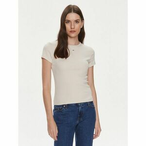 Tommy Jeans Póló Essential DW0DW17383 Bézs Slim Fit kép