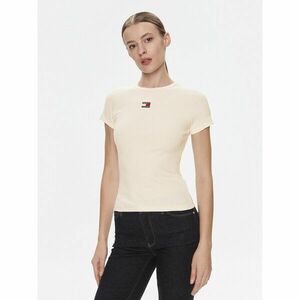 Tommy Jeans Póló Badge DW0DW17881 Fehér Slim Fit kép