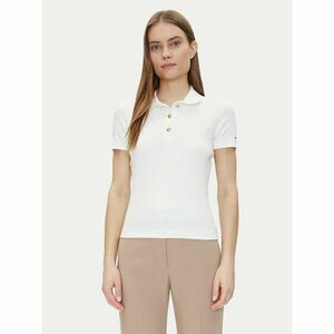 Tommy Hilfiger Pólóing Slim Gold Button Polo Ss WW0WW45436 Fehér Regular Fit kép
