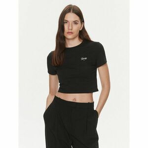Tommy Jeans Póló Script DW0DW17366 Fekete Slim Fit kép