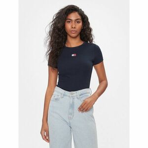Tommy Jeans Póló Badge DW0DW17881 Sötétkék Slim Fit kép