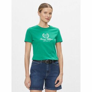 Tommy Hilfiger Póló Flag Script WW0WW41761 Zöld Slim Fit kép
