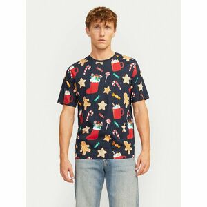 Jack&Jones Póló Xmas Merry 12265399 Sötétkék Standard Fit kép
