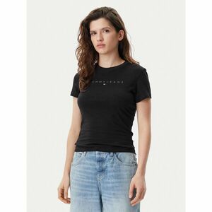 Tommy Jeans Póló Tonal Linear DW0DW20315 Fekete Slim Fit kép