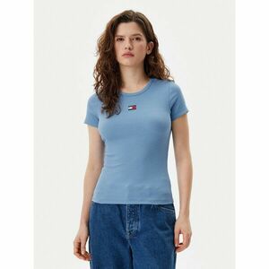 Tommy Jeans Póló Badge DW0DW17881 Kék Slim Fit kép