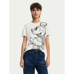 Desigual Póló Mickey Drawing 24WWTKA1 Ekru Regular Fit kép