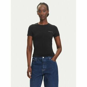 Tommy Jeans Póló Linear DW0DW21164 Fekete Slim Fit kép