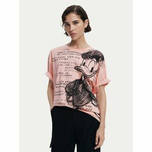 Desigual Póló Donald 25SWTKAH Rózsaszín Loose Fit kép
