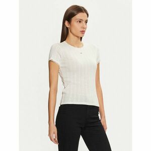 Tommy Jeans Póló DW0DW19493 Ekru Slim Fit kép