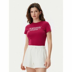 Tommy Jeans Póló Essential DW0DW19447 Rózsaszín Slim Fit kép
