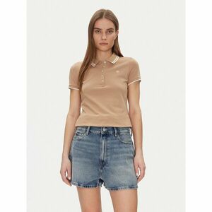 Tommy Hilfiger Pólóing Feminine Sporty Slim Polo Ss WW0WW44517 Khaki Regular Fit kép