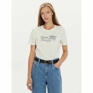 Tommy Hilfiger Póló Script Graphic WW0WW43502 Ekru Regular Fit kép
